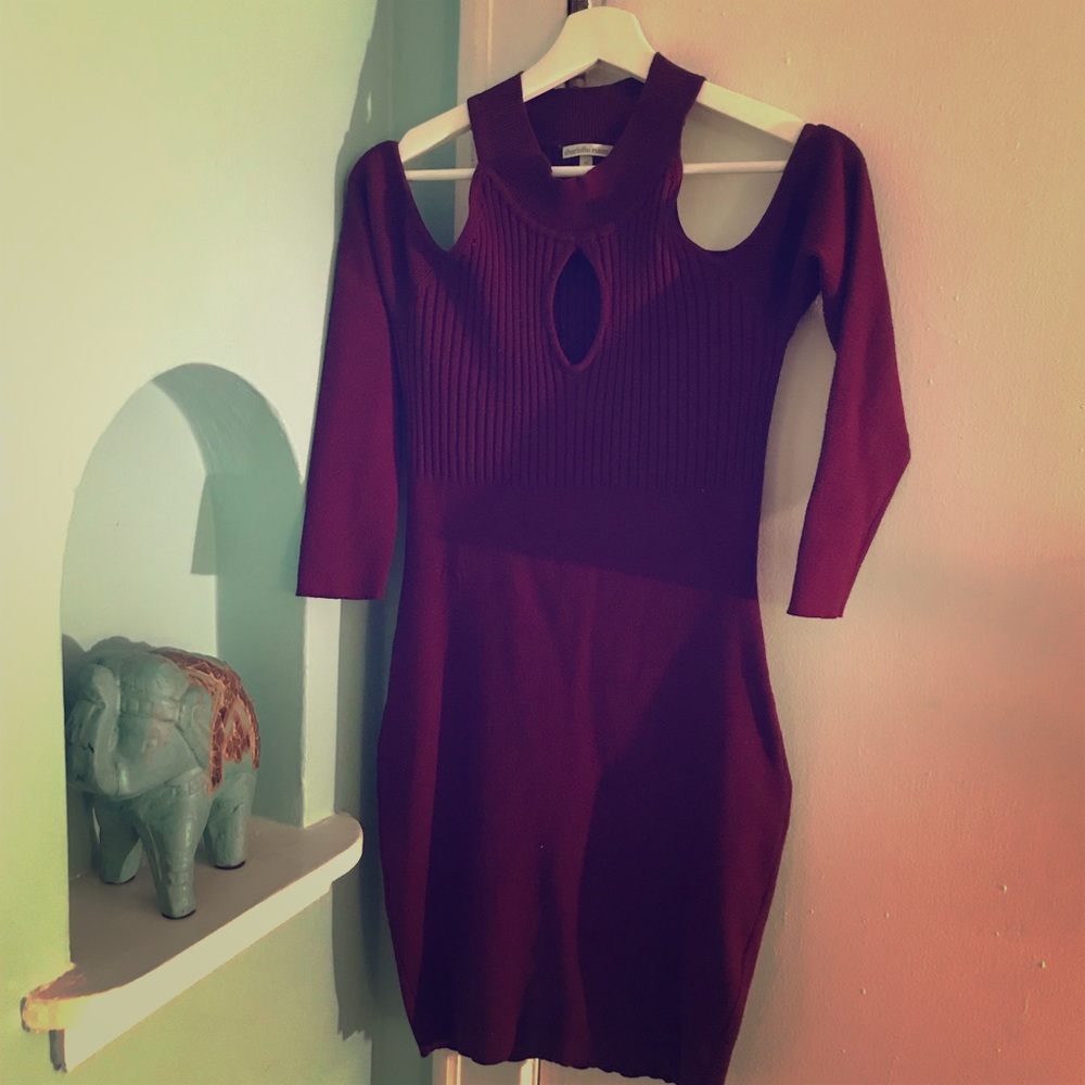 Burgundy sweater dress